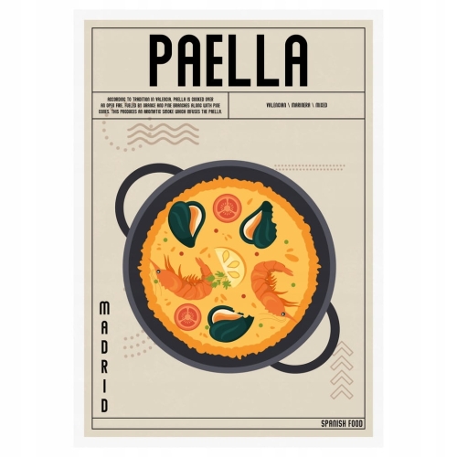 Plakat Kuchenny Paella Do Kuchni