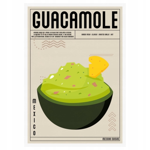 Plakat Kuchenny Guacamole Do Kuchni