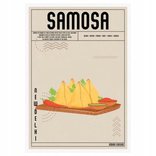 Plakat Kuchenny Samosa Do Kuchni
