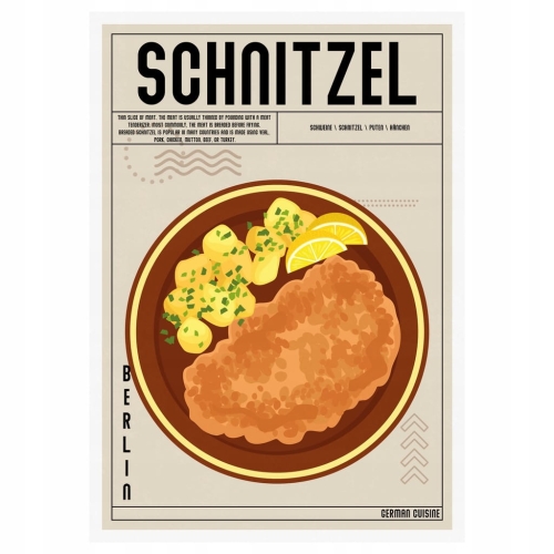 Plakat Kuchenny Schnitzel Do Kuchni