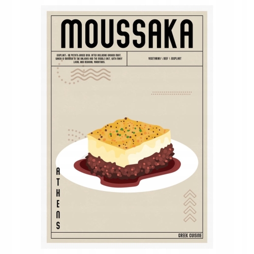 Plakat Kuchenny Moussaka Do Kuchni